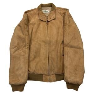 R22 L.L. BEAN Men's Vintage Suede Harrington Jacket Lambsuede Small